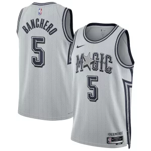 Magnifico Attraente Paolo Banchero Orlando Magic Nike Unisex 2024/25 Swingman Player Jersey City Edition Silver  per la Gara Importante