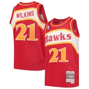 Pratico Dominique Wilkins Atlanta Hawks Youth 1986/87 Hardwood Classics Swingman Throwback Jersey Red  per la Gara Importante