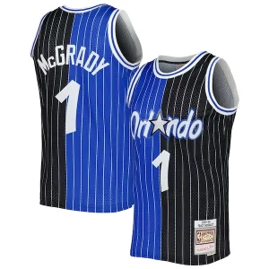 Bellissimo Eccezionale Tracy McGrady Orlando Magic Hardwood Classics 2003/04 Split Swingman Jersey Blue/Black  per la Gara Importante