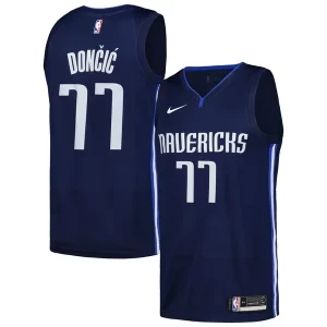 Prestigioso Ottimo Luka Dončić Dallas Mavericks Nike Swingman Player Jersey City Edition Navy  per la Gara Importante