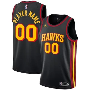 Accattivante Incantevole Classico Atlanta Hawks Jordan Brand Swingman Custom Jersey Statement Edition Black  per la Gara Importante
