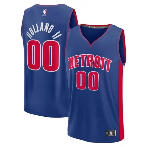 Versatile Accattivante Fantastico Ron Holland II Detroit Pistons Fast Break Replica Player Jersey Icon Edition Blue  per la Gara Importante