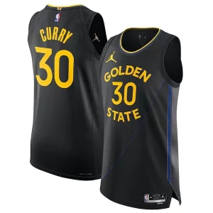 Trendy Magnifico Stephen Curry Golden State Warriors Jordan Brand 2024/25 Authentic Jersey Statement Edition Black  per la Gara Importante