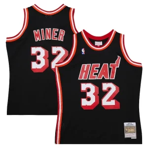 Gorgeous Prestigioso Raffinato Harold Miner Miami Heat 1992/93 Hardwood Classics Swingman Throwback Jersey Black  per la Gara Importante