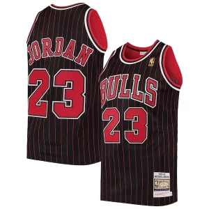 Cool Raffinato Elegante Men's Chicago Bulls Michael Jordan Black 1996/97 Hardwood Classics Authentic Jersey  per la Gara Importante
