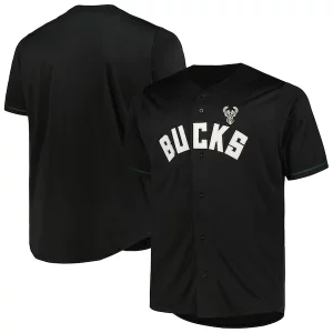 Fascinante Raffinato Moderno Milwaukee Bucks Profile Big & Tall Pop Jersey Black  per la Gara Importante