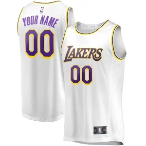 Cool Magnifico Los Angeles Lakers Youth Fast Break Replica Custom Jersey Association Edition White  per la Gara Importante