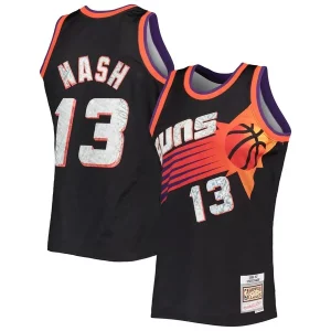 Robusto Moderno Steve Nash Phoenix Suns 1996/97 Hardwood Classics NBA 75th Anniversary Diamond Swingman Jersey Black  per la Gara Importante