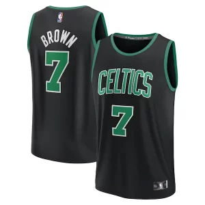 Fantastico Versatile Bellissimo Jaylen Brown Boston Celtics Youth Fast Break Replica Player Jersey Statement Edition Black  per la Gara Importante