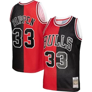 Raffinato Meraviglioso Scottie Pippen Chicago Bulls Big & Tall Hardwood Classics 1997/98 Split Swingman Jersey Red/Black  per la Gara Importante