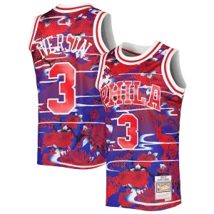 Pratico Allen Iverson Philadelphia 76ers 1996/97 Hardwood Classics Lunar New Year Swingman Jersey Red  per la Gara Importante