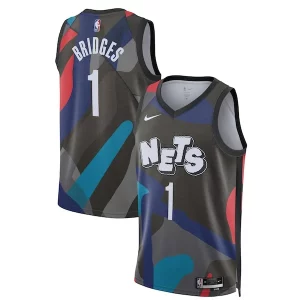 Moderno Mikal Bridges Brooklyn Nets Nike Unisex 2023/24 Swingman Jersey Black City Edition  per la Gara Importante