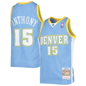 Duraturo Sofisticato Carmelo Anthony Denver Nuggets Youth 2003 04 Hardwood Classics Swingman Jersey Powder Blue  per la Gara Importante