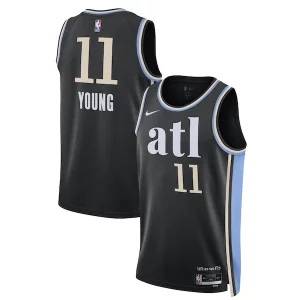 Lussuoso Moderno Trae Young Atlanta Hawks Nike Unisex 2023/24 Swingman Jersey Black City Edition  per la Gara Importante