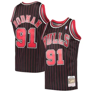 Pratico Gorgeous Dennis Rodman Chicago Bulls Hardwood Classics Swingman Jersey Black  per la Gara Importante