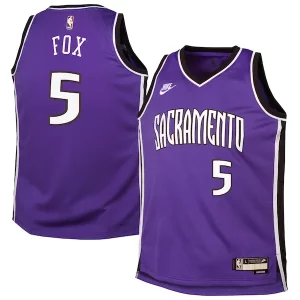 Meraviglioso Accattivante Classico De'Aaron Fox Sacramento Kings Nike Youth 2024/25 Swingman Jersey Purple Classic Edition  per la Gara Importante