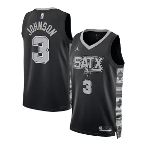 Duraturo Carino Magnifico Keldon Johnson San Antonio Spurs Jordan Brand Unisex Swingman Jersey Statement Edition Black  per la Gara Importante