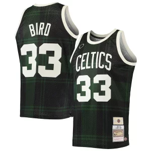 Bellissimo Carino Eccezionale Larry Bird Boston Celtics 1985/86 Hardwood Classics Uninterrupted Swingman Jersey Black  per la Gara Importante