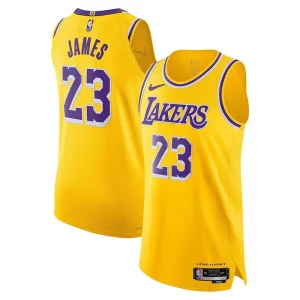 Bellissimo Ottimo Raffinato LeBron James Los Angeles Lakers Nike Authentic Player Jersey Icon Edition Gold  per la Gara Importante
