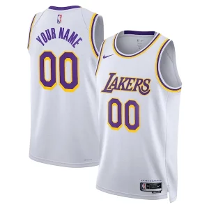 Carino Splendido Fantastico Los Angeles Lakers Nike Unisex Swingman Custom Jersey White Association Edition  per la Gara Importante