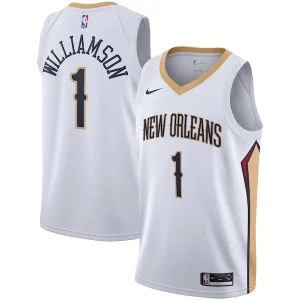 Carino Gorgeous Zion Williamson New Orleans Pelicans Nike 2019/2020 Swingman Jersey Association Edition White/Navy  per la Gara Importante