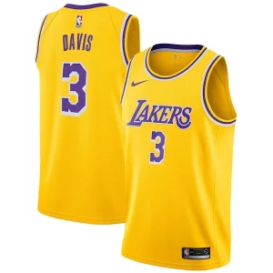 Meraviglioso Anthony Davis Los Angeles Lakers Nike 2019/20 Swingman Jersey Gold Icon Edition  per la Gara Importante