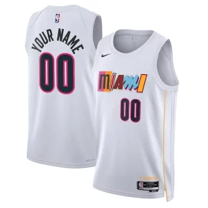 Delizioso Fantastico Lussuoso Miami Heat Nike Unisex 2022/23 Swingman Custom Jersey City Edition White  per la Gara Importante