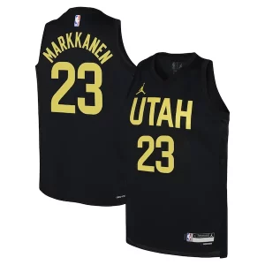 Magnifico Attraente Lauri Markkanen Utah Jazz Jordan Brand Youth Swingman Jersey Statement Edition Black  per la Gara Importante