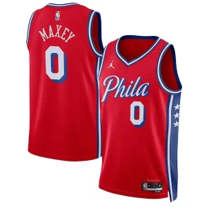 Trendy Fascinante Tyrese Maxey Philadelphia 76ers Jordan Brand Unisex Swingman Jersey Statement Edition Red  per la Gara Importante