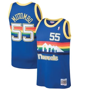 Versatile Elegante Dikembe Mutombo Denver Nuggets 1991/92 Hardwood Classics Swingman Jersey Blue  per la Gara Importante