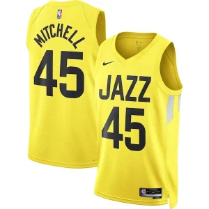 Carino Attraente Comodo Donovan Mitchell Utah Jazz Nike Unisex Swingman Jersey Icon Edition Gold  per la Gara Importante