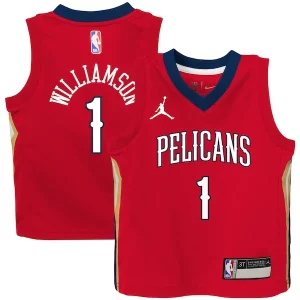 Magnifico Classico Splendido Zion Williamson New Orleans Pelicans Jordan Brand Toddler 2020/21 Jersey Red Statement Edition  per la Gara Importante