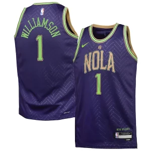 Fantastico Zion Williamson New Orleans Pelicans Nike Youth 2024/25 Swingman Player Jersey City Edition Purple  per la Gara Importante