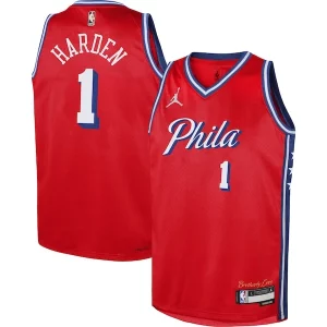 Eccezionale Sofisticato James Harden Philadelphia 76ers Jordan Brand Youth Swingman Jersey Statement Edition Red  per la Gara Importante