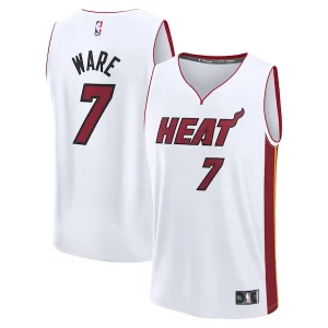 Pratico Kel'el Ware Miami Heat Fast Break Replica Player Jersey Association Edition White  per la Gara Importante