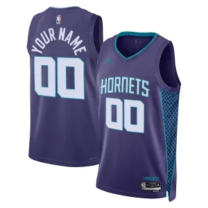 Elegante Sofisticato Charlotte Hornets Jordan Brand Unisex 2022/23 Swingman Custom Jersey Statement Edition Teal  per la Gara Importante