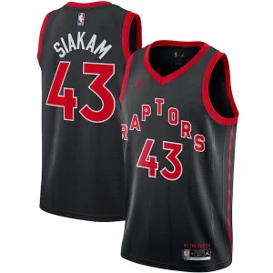 Versatile Gorgeous Pascal Siakam Toronto Raptors Jordan Brand 2020/21 Swingman Jersey Statement Edition Black  per la Gara Importante