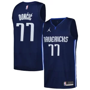 Lussuoso Luka Dončić Dallas Mavericks Jordan Brand Swingman Player Jersey Statement Edition Navy  per la Gara Importante