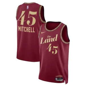 Delizioso Accattivante Raffinato Donovan Mitchell Cleveland Cavaliers Nike Unisex 2023/24 Swingman Jersey Wine City Edition  per la Gara Importante