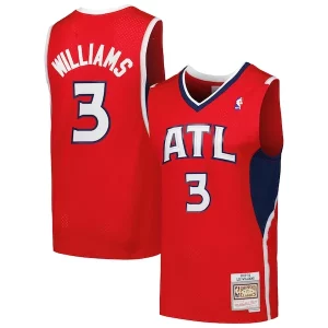 Eccezionale Bellissimo Lou Williams Atlanta Hawks 2001/02 Hardwood Classics Swingman Jersey Red  per la Gara Importante