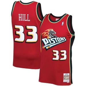 Classico Stupendo Fascinante Grant Hill Detroit Pistons 1999/00 Hardwood Classics Swingman Jersey Red  per la Gara Importante