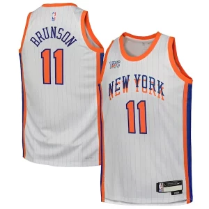 Moderno Jalen Brunson New York Knicks Nike Youth 2024/25 Swingman Player Jersey City Edition White  per la Gara Importante