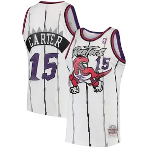 Bellissimo Elegante Vince Carter Toronto Raptors 1998/99 Hardwood Classics Swingman Jersey White/Purple  per la Gara Importante