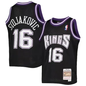 Raffinato Lussuoso Fascinante Peja Stojakovic Sacramento Kings Youth 2001/02 Hardwood Classics Swingman Jersey Black  per la Gara Importante
