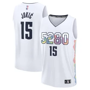 Accattivante Versatile Ottimo Nikola Jokic Denver Nuggets Youth 2024/25 Fast Break Player Jersey City Edition White  per la Gara Importante