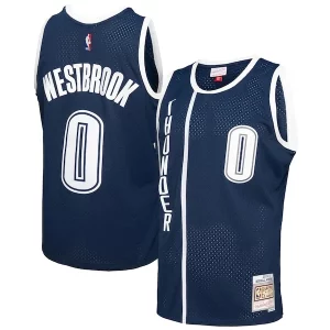 Magnifico Russell Westbrook Oklahoma City Thunder 2015/16 Swingman Jersey Blue  per la Gara Importante