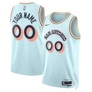 Gorgeous San Antonio Spurs Nike Unisex 2024/25 Custom Swingman Jersey City Edition Light Blue  per la Gara Importante