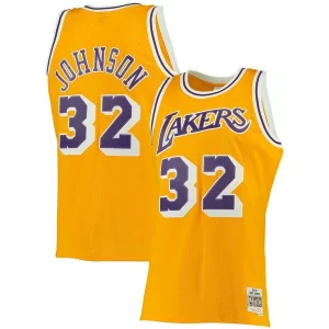 Fascinante Stupendo Magic Johnson Los Angeles Lakers 1984/85 Big & Tall Hardwood Classics Swingman Jersey Gold  per la Gara Importante