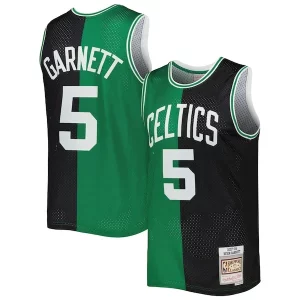 Comodo Kevin Garnett Boston Celtics Hardwood Classics 2007/08 Split Swingman Jersey Black/Kelly Green  per la Gara Importante