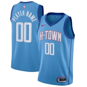 Elegante Resistente Houston Rockets Nike 2020/21 Swingman Custom Jersey Blue City Edition  per la Gara Importante